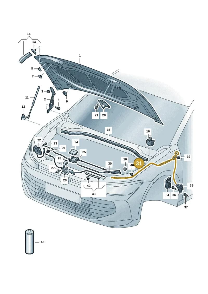 3J2823535B — Volkswagen Passat Estate (2023-2025) diagram 3j0823000, position 31