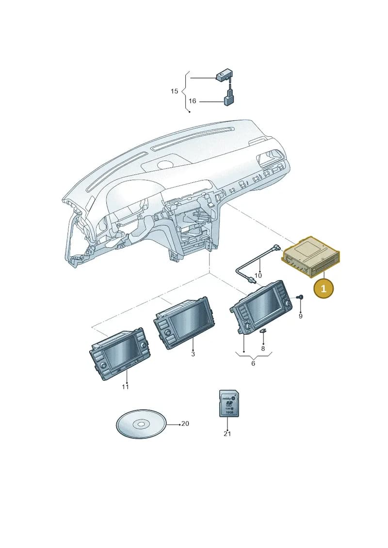 3Q0035866C — Volkswagen Tiguan (2016-2023) diagram 589035000, position 1