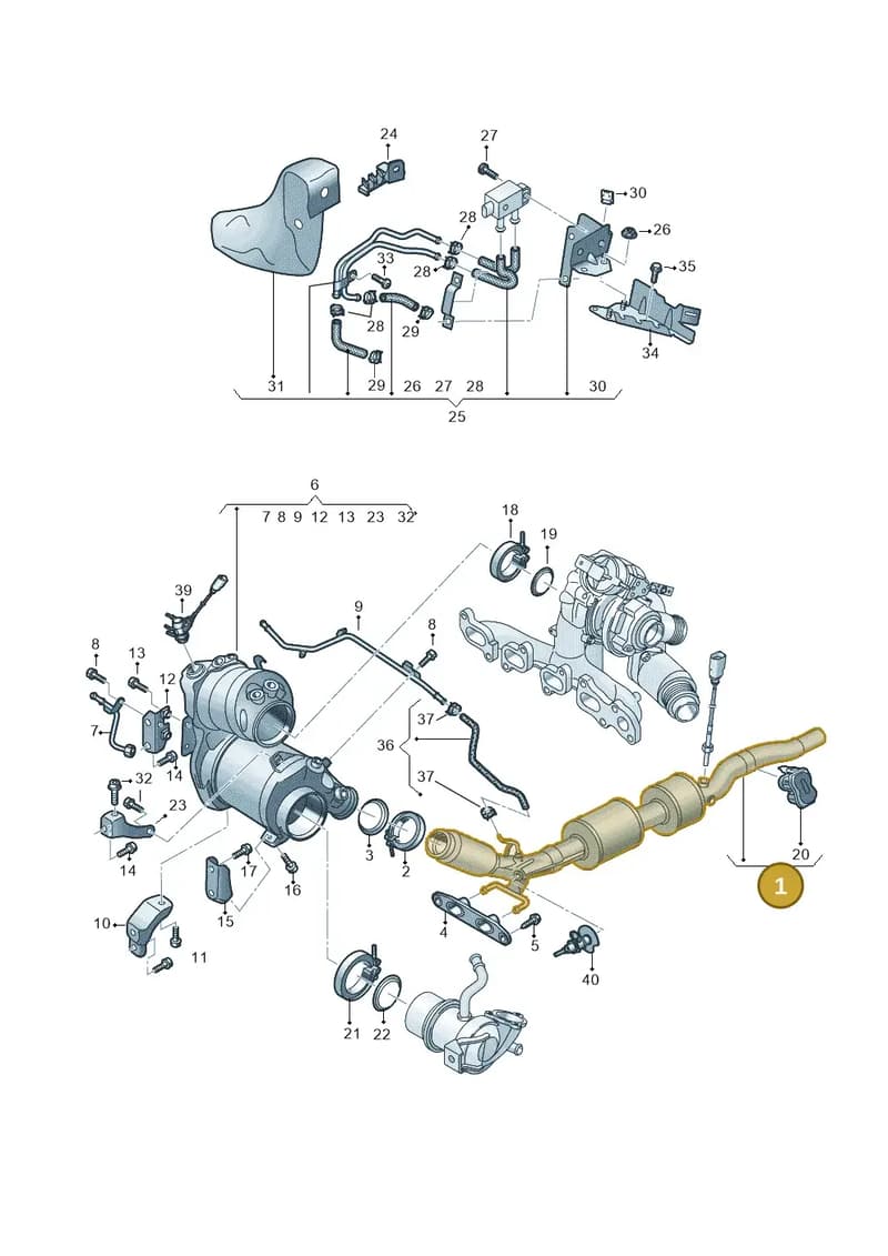3Q0254301J — Audi A3 Sportback (2019-2025) diagram 793253054, position 1