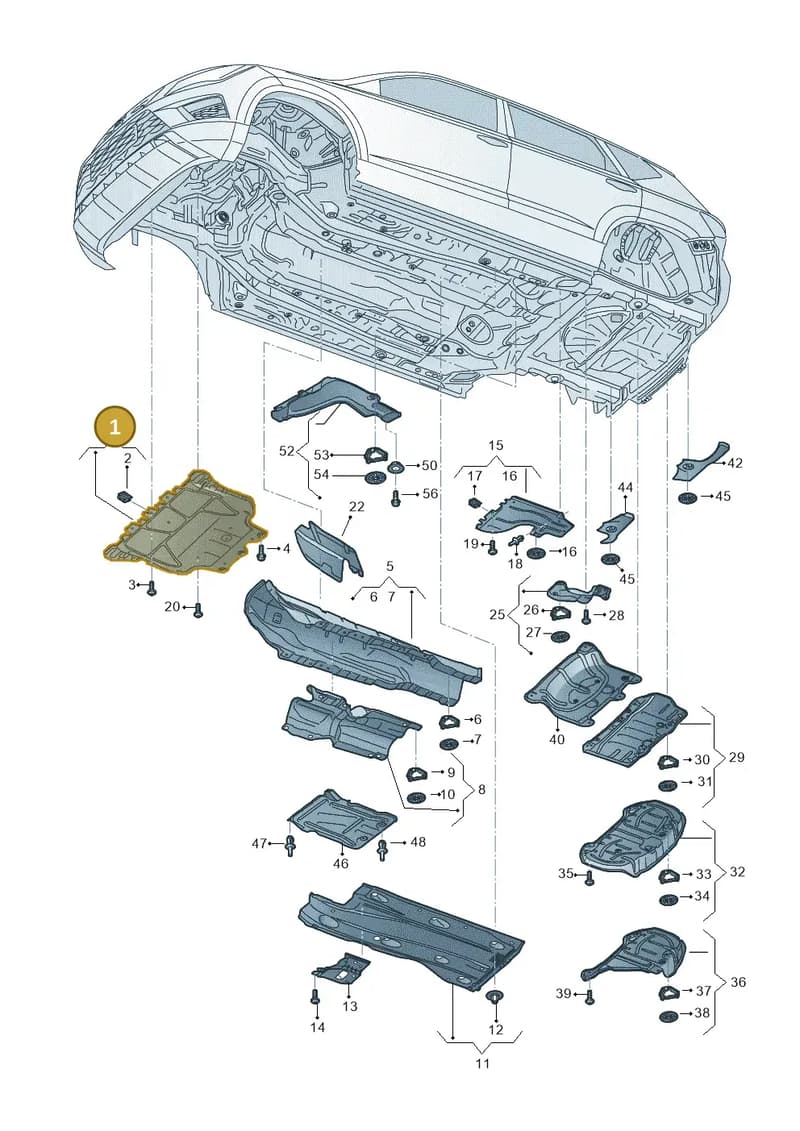 3Q0825236E — Volkswagen T-Roc (2017-2025) diagram 813825000, position 1