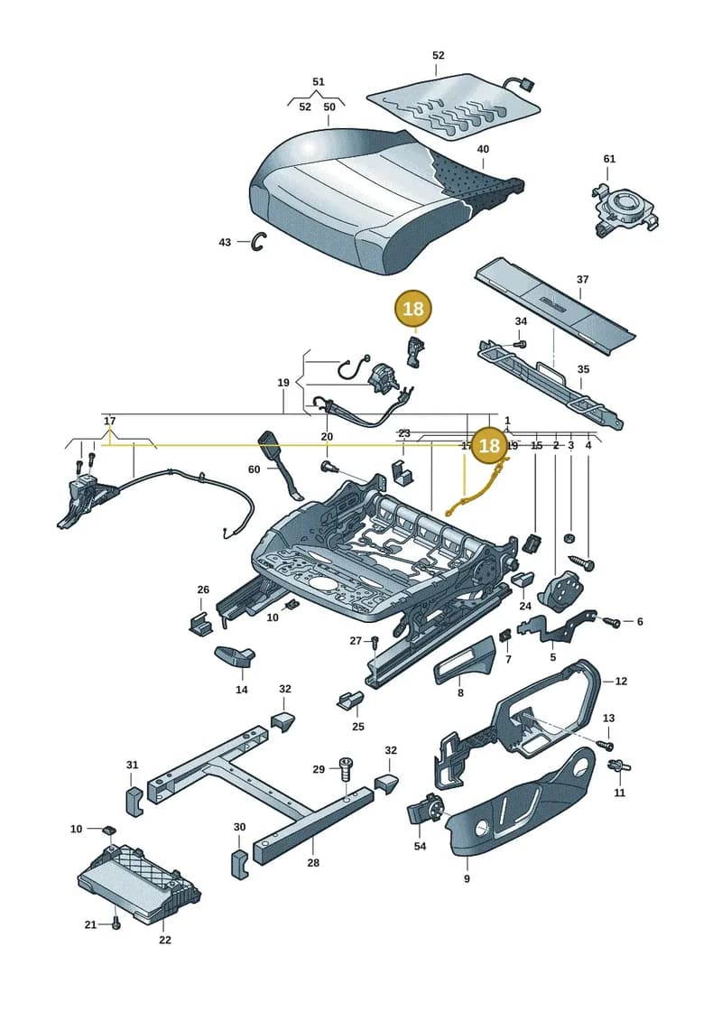 3Q0881193 — Volkswagen T-Roc convertible 1.5 (2019-2024) diagram 2gk881000, position 18