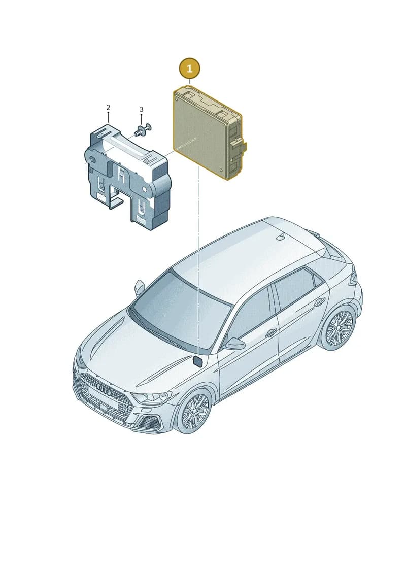 3Q0907338P — Audi A1 Sportback (2018-2025) diagram 592941280, position 1