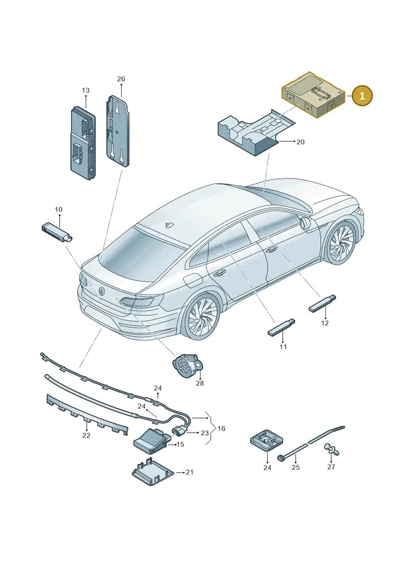 3Q0959435G — Volkswagen CC Fastback (2018-) diagram 828909000, position 1