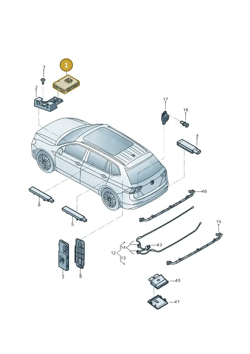 3Q0959435G — Volkswagen Tiguan 2.0 4Motion (2017-2024) diagram 833909000, position 1
