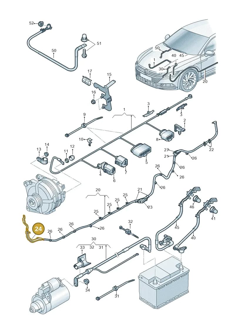 3Q0971615 — Volkswagen Arteon (2017-2025) diagram 828971650, position 24