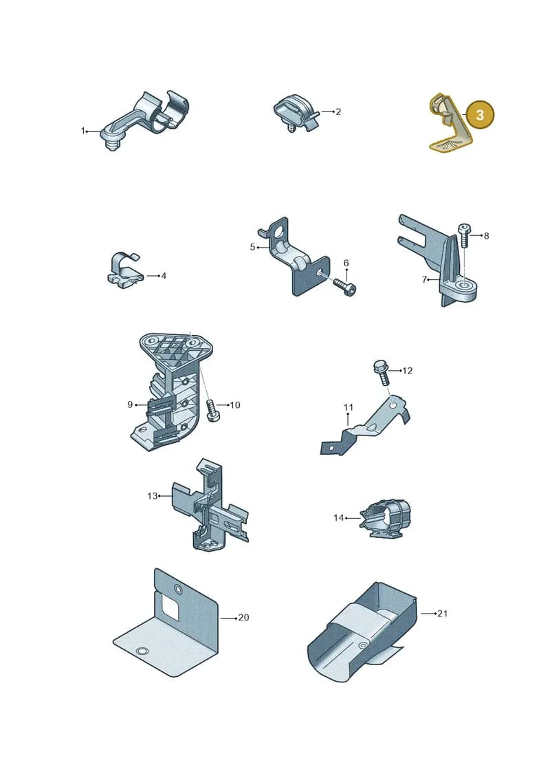 3Q0971848 — Audi A1 Sportback (2018-2025) diagram 592971000, position 3