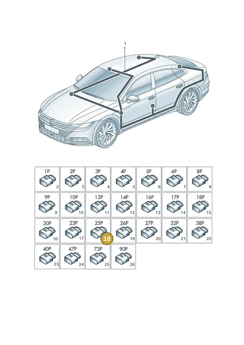 3Q0972701A — Volkswagen Arteon (2017-2025) diagram 828971900, position 18