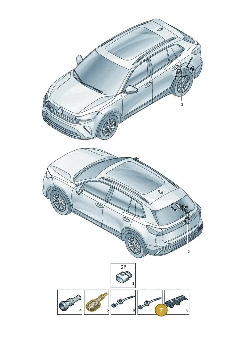 3QF616819 — Volkswagen Tiguan (2023-2025) diagram 57x972700, position 7