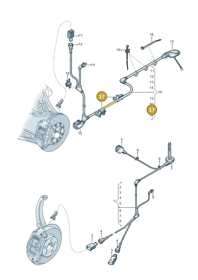3QF616819 — Audi A3 Sportback (2019-2025) diagram 597927010, position 17