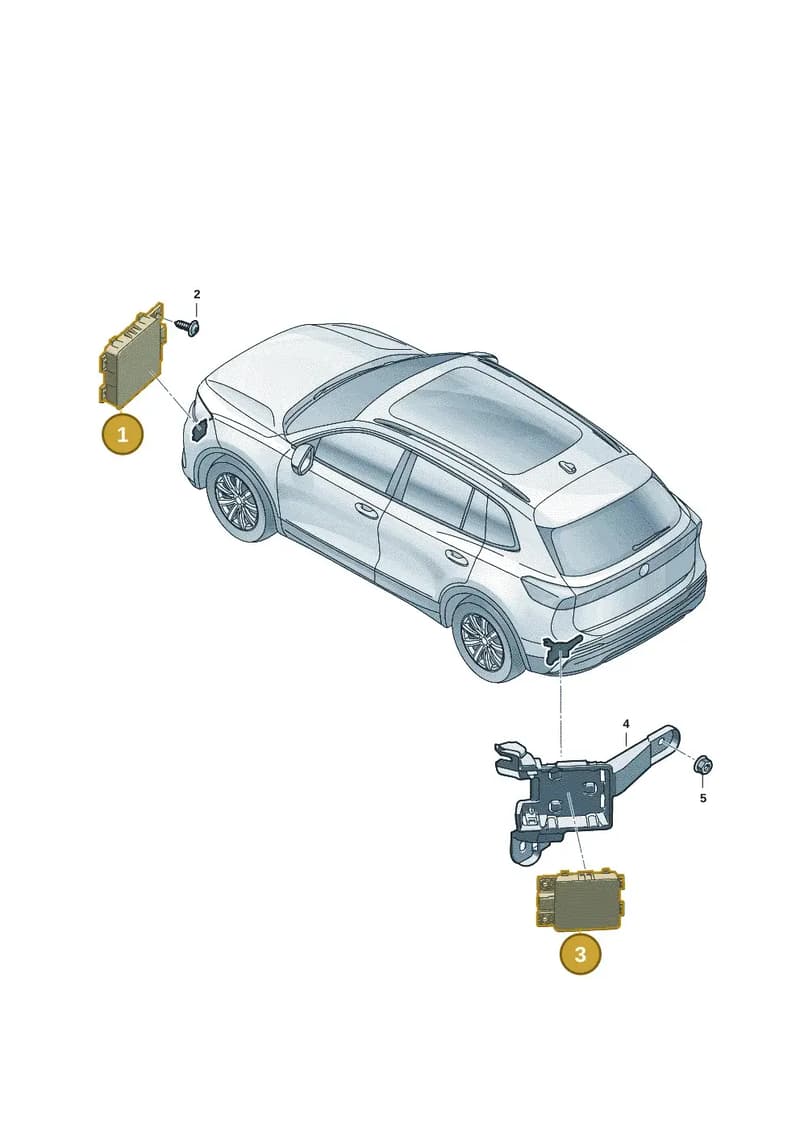 3WA907541D — Volkswagen Tiguan (2023-2025) diagram 57x907250, position 1+3