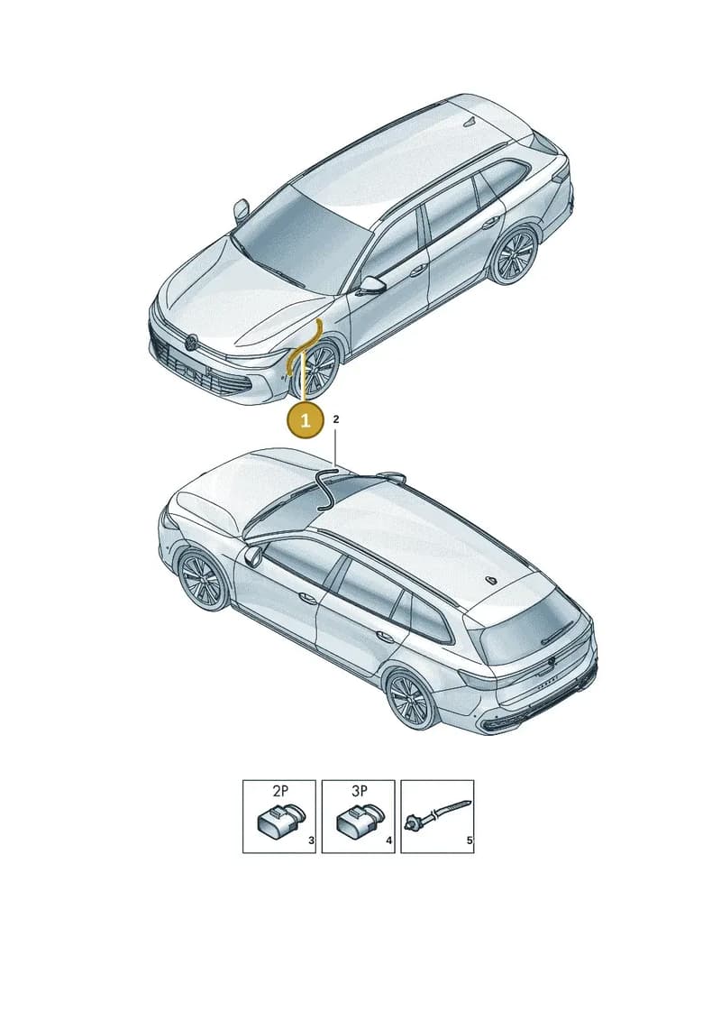3WA927903B — Volkswagen Passat Estate (2023-2025) diagram 3j0972700, position 1