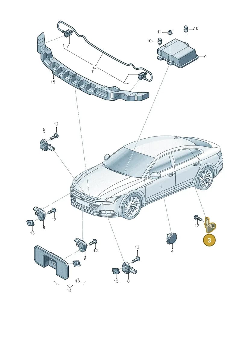 3WA959351 — Volkswagen Arteon (2017-2025) diagram 828959300, position 3