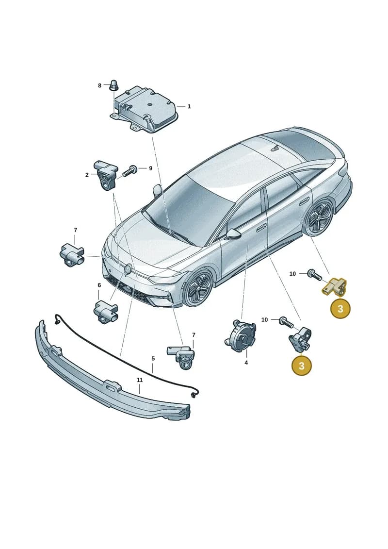 3WA959351 — Volkswagen ID.7 (2023-2025) diagram 14b959600, position 3