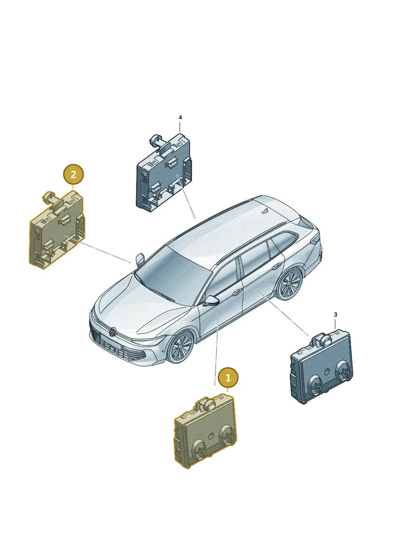 3WA959393 — Volkswagen Passat Estate (2023-2025) diagram 3j0959800, position 1+2