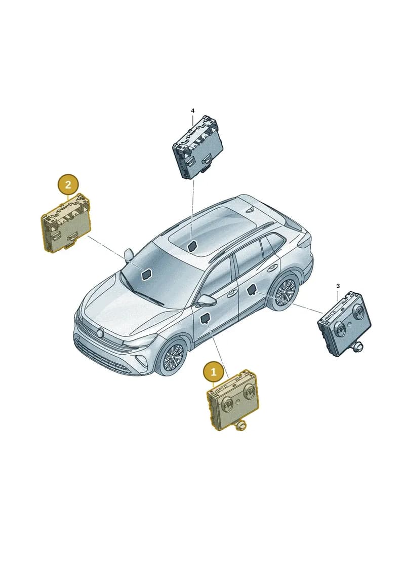 3WA959593 — Volkswagen Tiguan (2023-2025) diagram 57x959800, position 1+2