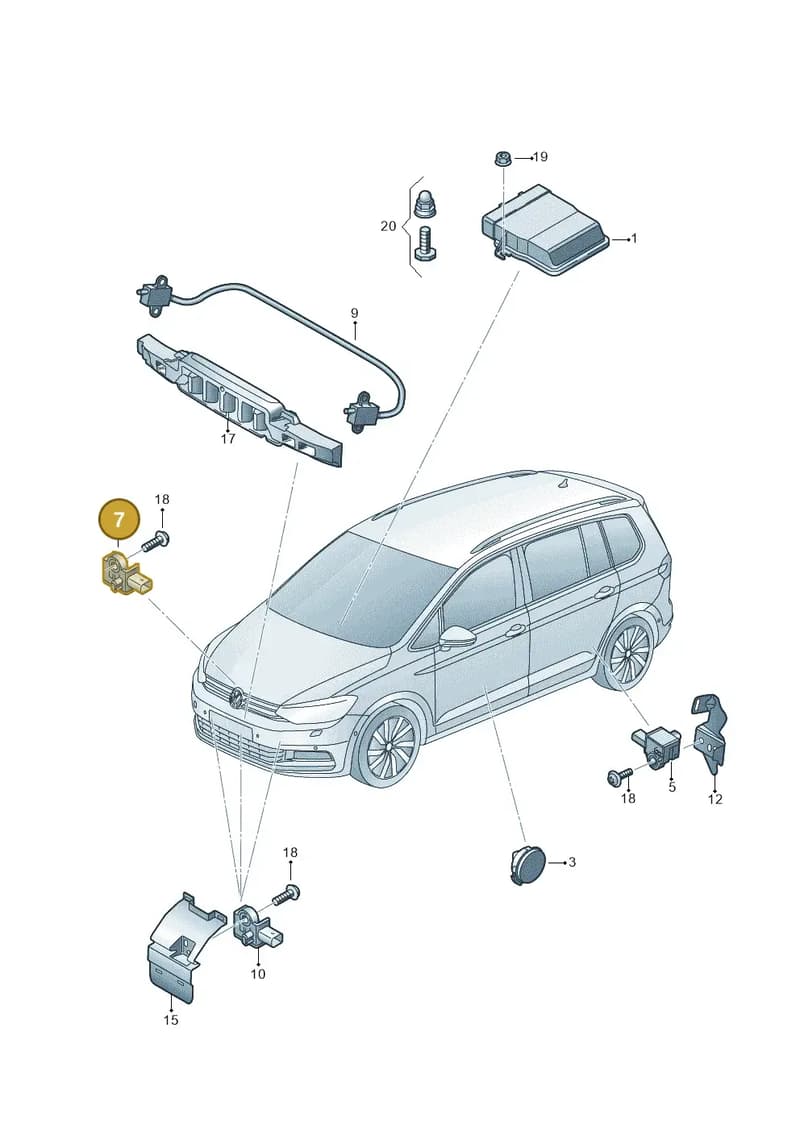 3WA959651 — Volkswagen Touran (2015-2025) diagram 869959300, position 7