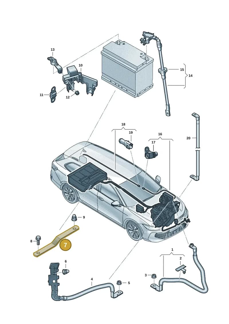 3WA971237 — Volkswagen Passat Estate (2023-2025) diagram 3j0971130, position 7