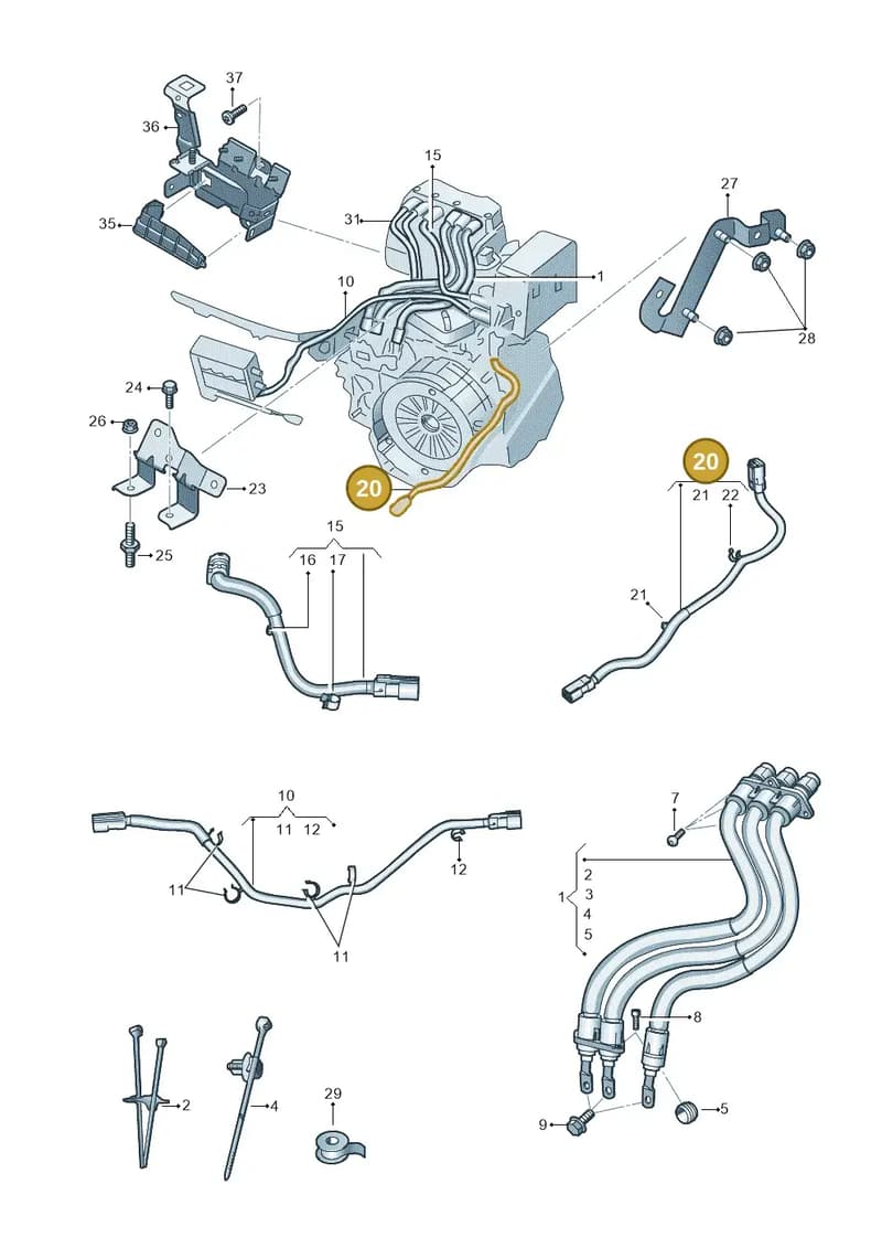 3WA971449A — Audi A3 Sportback (2019-2025) diagram 596970160, position 20