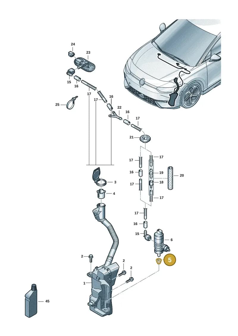431955465 — Volkswagen ID.7 Limousine Pro (2023-) diagram 14b955100, position 5