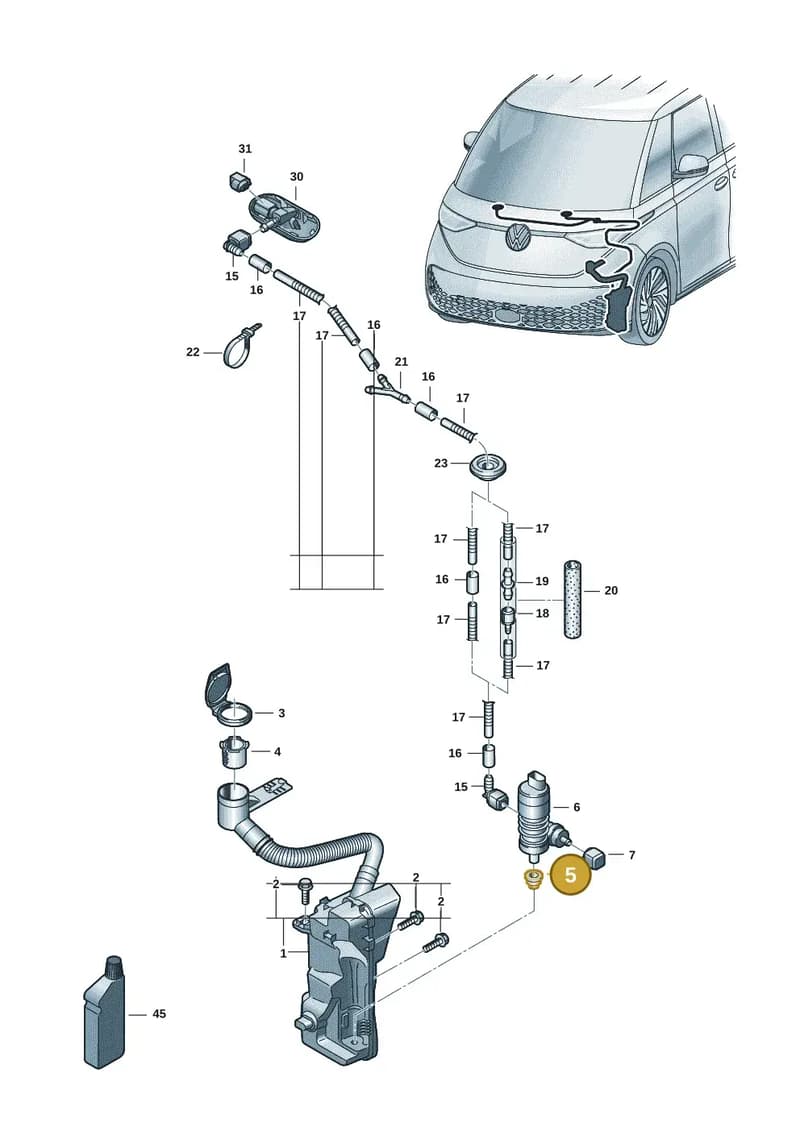431955465 — Volkswagen ID.Buzz (2022-) diagram 15a955100, position 5