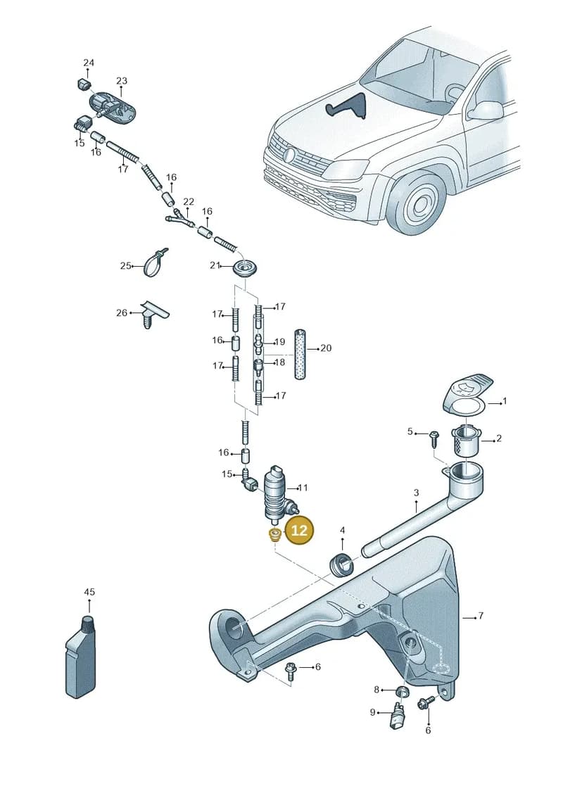 431955465 — Volkswagen Amarok twin cab (2022-) diagram 894955100, position 12