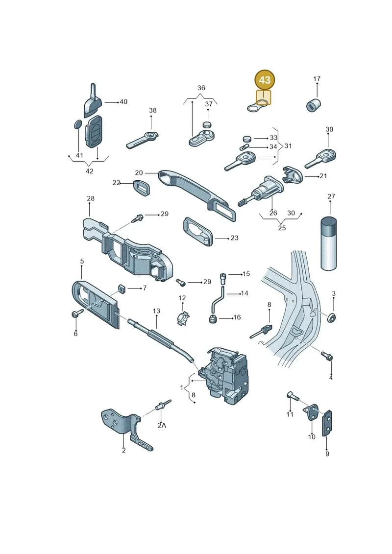 4D0905835 — Volkswagen New Beetle (1998-2001) diagram 206837000, position 43