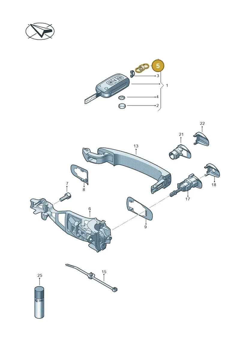 4D0905835 — Volkswagen Phaeton 4motion (2010-2016) diagram 710837100, position 5