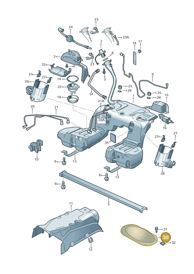 4E0201308A — Volkswagen Phaeton 4motion (2008-2010) diagram 258201050, position 30