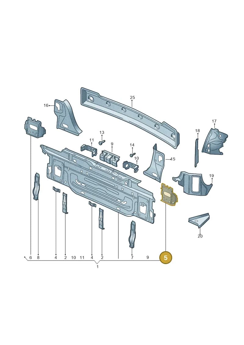 510804749 — Volkswagen Golf Sportsvan 1.6 (2014-2020) diagram 780813000, position 5