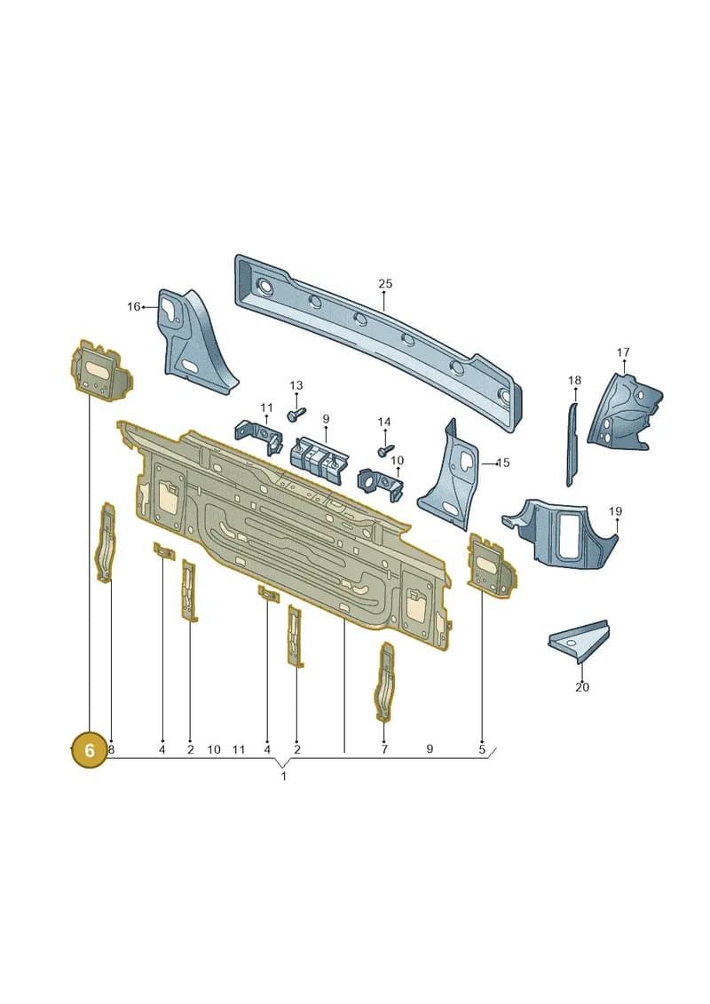 510804750 — Volkswagen Golf Sportsvan 1.6 (2014-2020) diagram 780813000, position 6