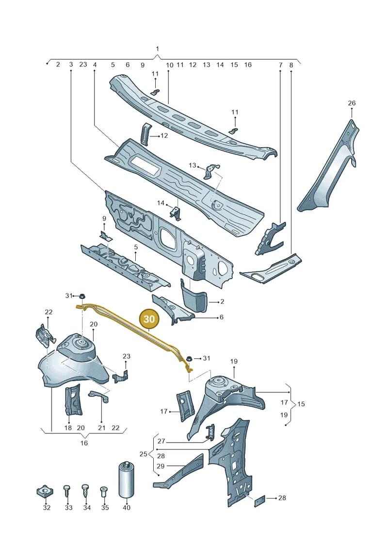 510805275B — Volkswagen Golf Sportsvan (2014-2020) diagram 827805500, position 30