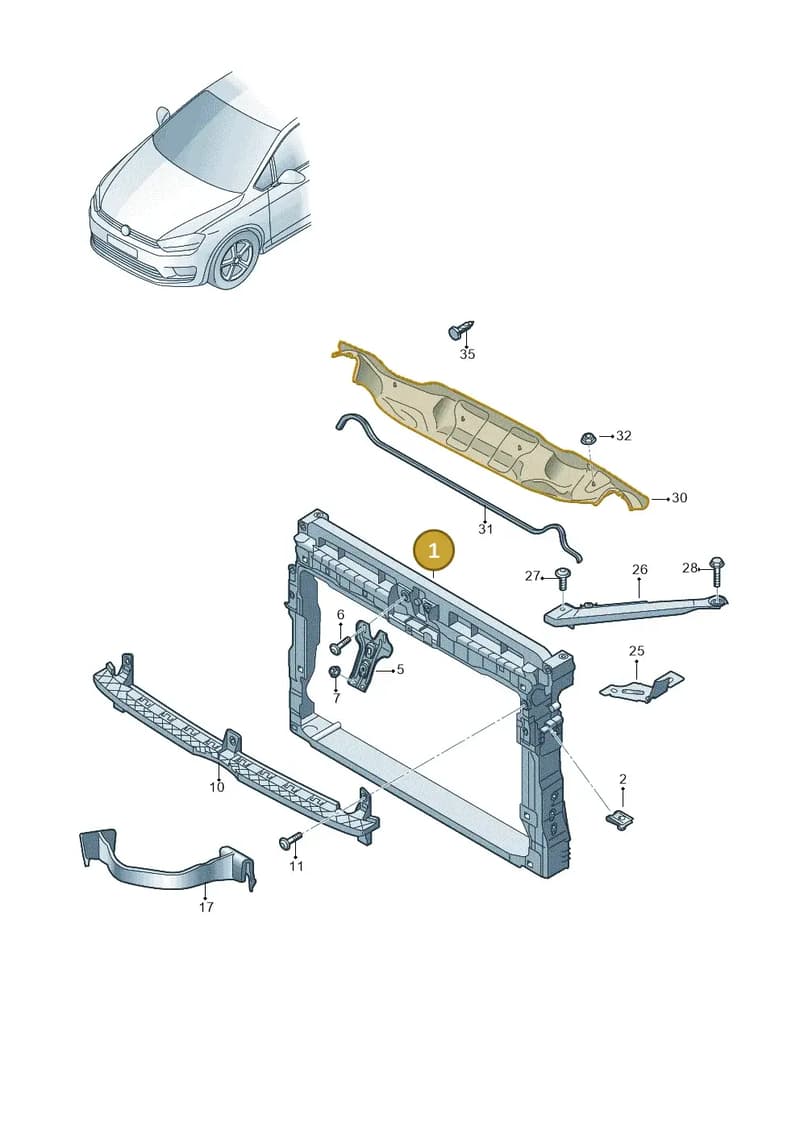 510805588D — Volkswagen Golf Sportsvan (2014-2020) diagram 780805000, position 1