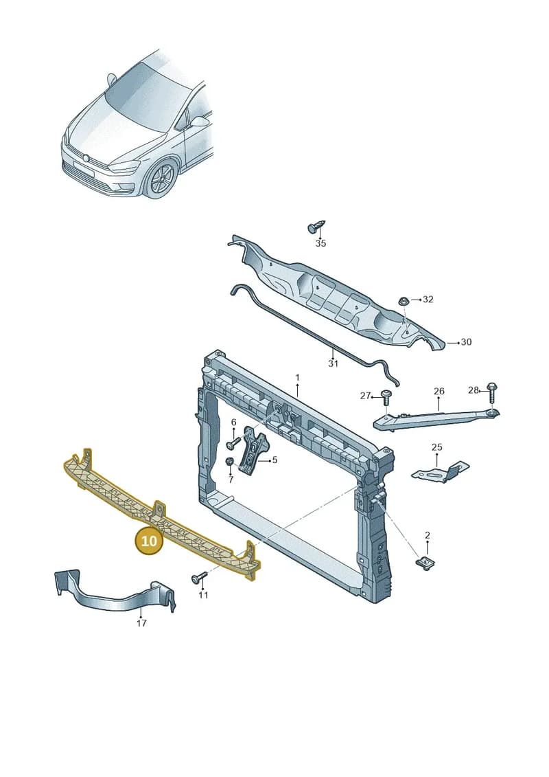 510805705D — Volkswagen Golf Sportsvan (2014-2020) diagram 780805000, position 10