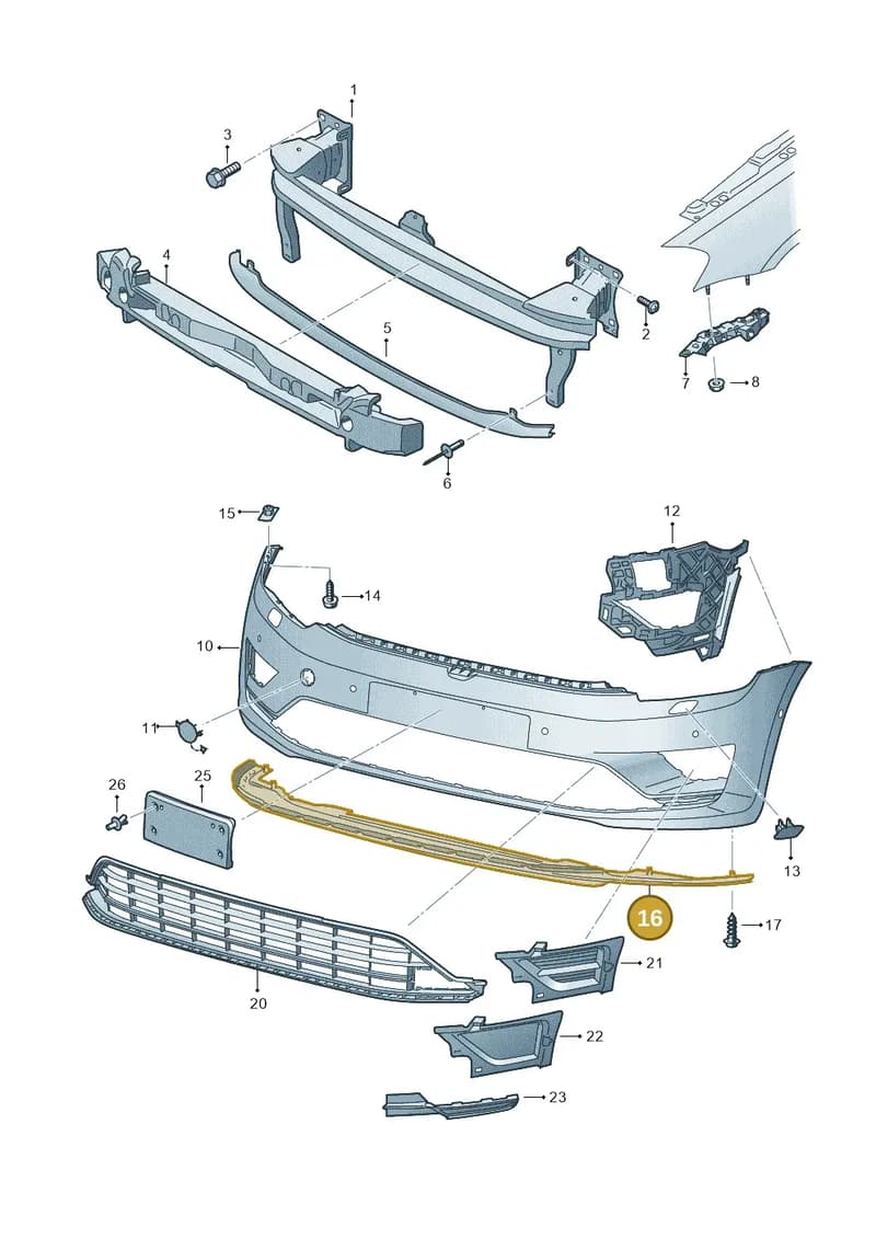 510805915B9B9 — Volkswagen Golf Sportsvan (2014-2020) diagram 780807000, position 16