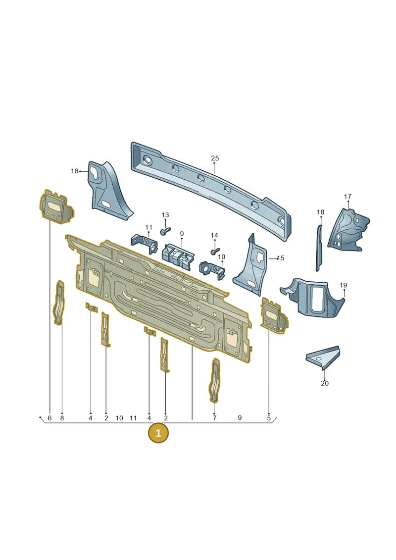 510813301 — Volkswagen Golf Sportsvan 1.6 (2014-2020) diagram 780813000, position 1