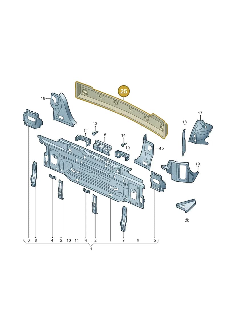 510813309 — Volkswagen Golf Sportsvan 1.6 (2014-2020) diagram 780813000, position 25