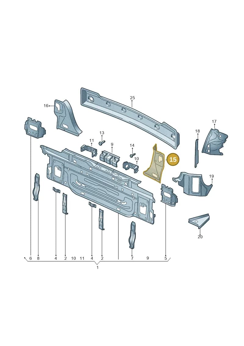 510813331 — Volkswagen Golf Sportsvan 1.6 (2014-2020) diagram 780813000, position 15