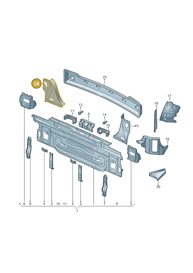 510813332 — Volkswagen Golf Sportsvan 1.6 (2014-2020) diagram 780813000, position 16