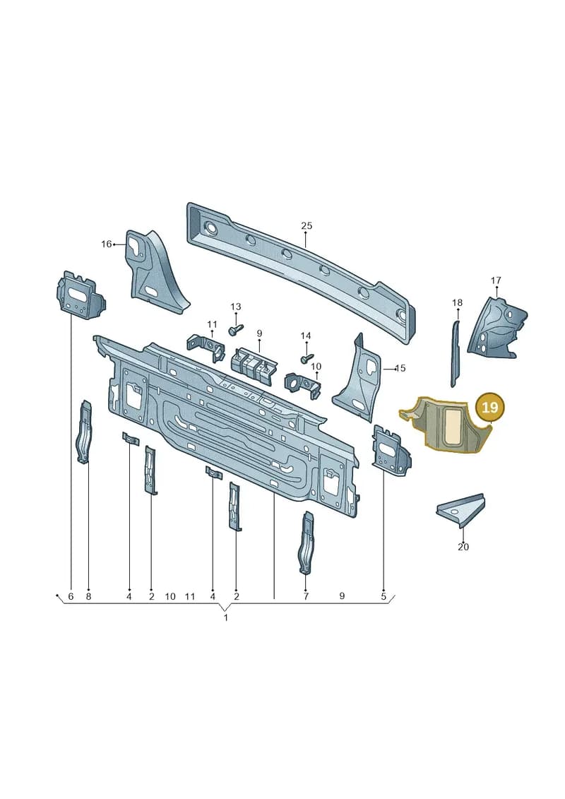 510813391 — Volkswagen Golf Sportsvan 1.6 (2014-2020) diagram 780813000, position 19