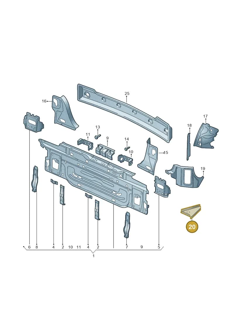 510813393 — Volkswagen Golf Sportsvan 1.6 (2014-2020) diagram 780813000, position 20