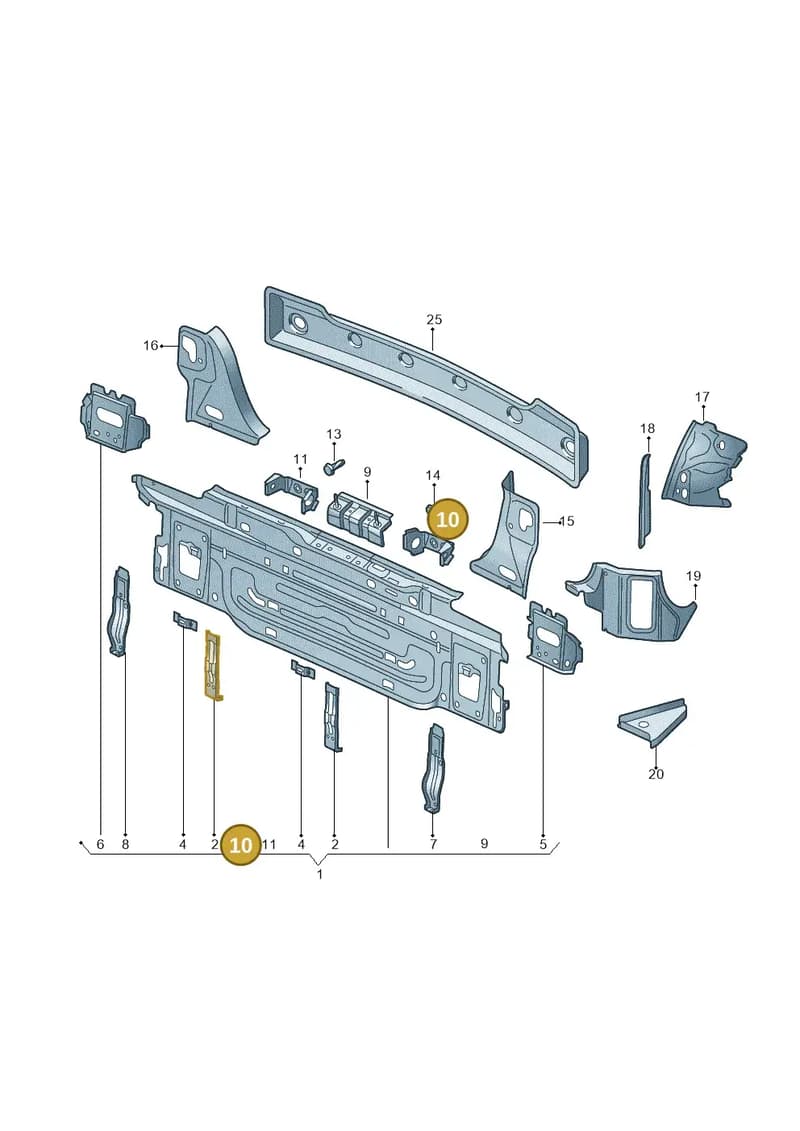 510813705 — Volkswagen Golf Sportsvan 1.6 (2014-2020) diagram 780813000, position 10