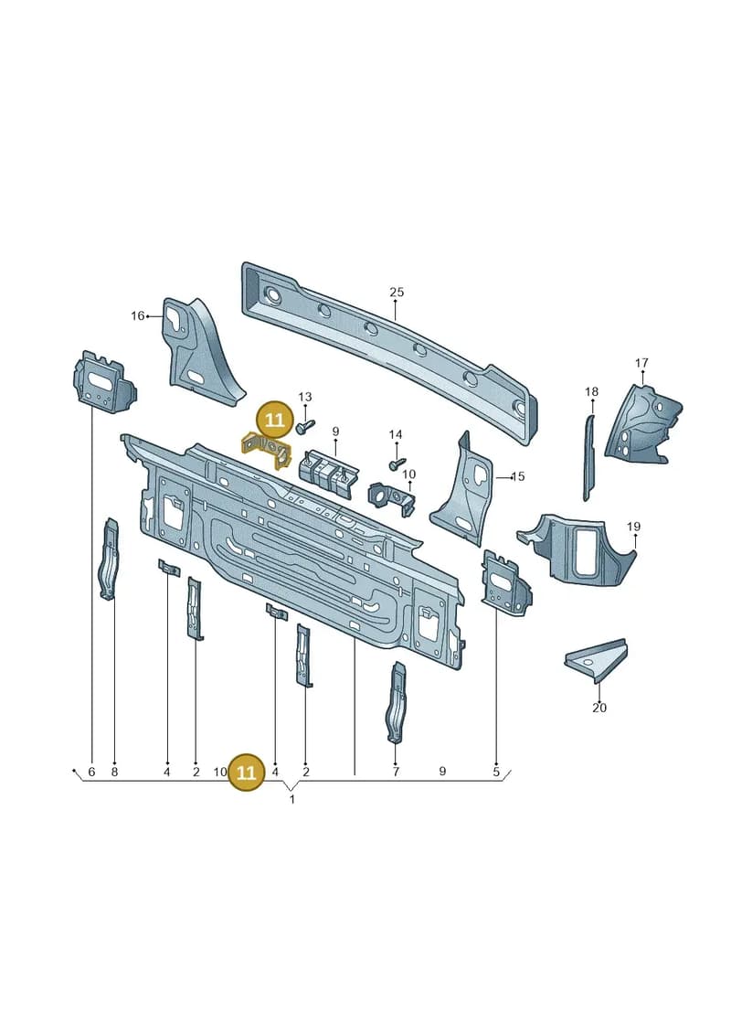 510813706 — Volkswagen Golf Sportsvan 1.6 (2014-2020) diagram 780813000, position 11