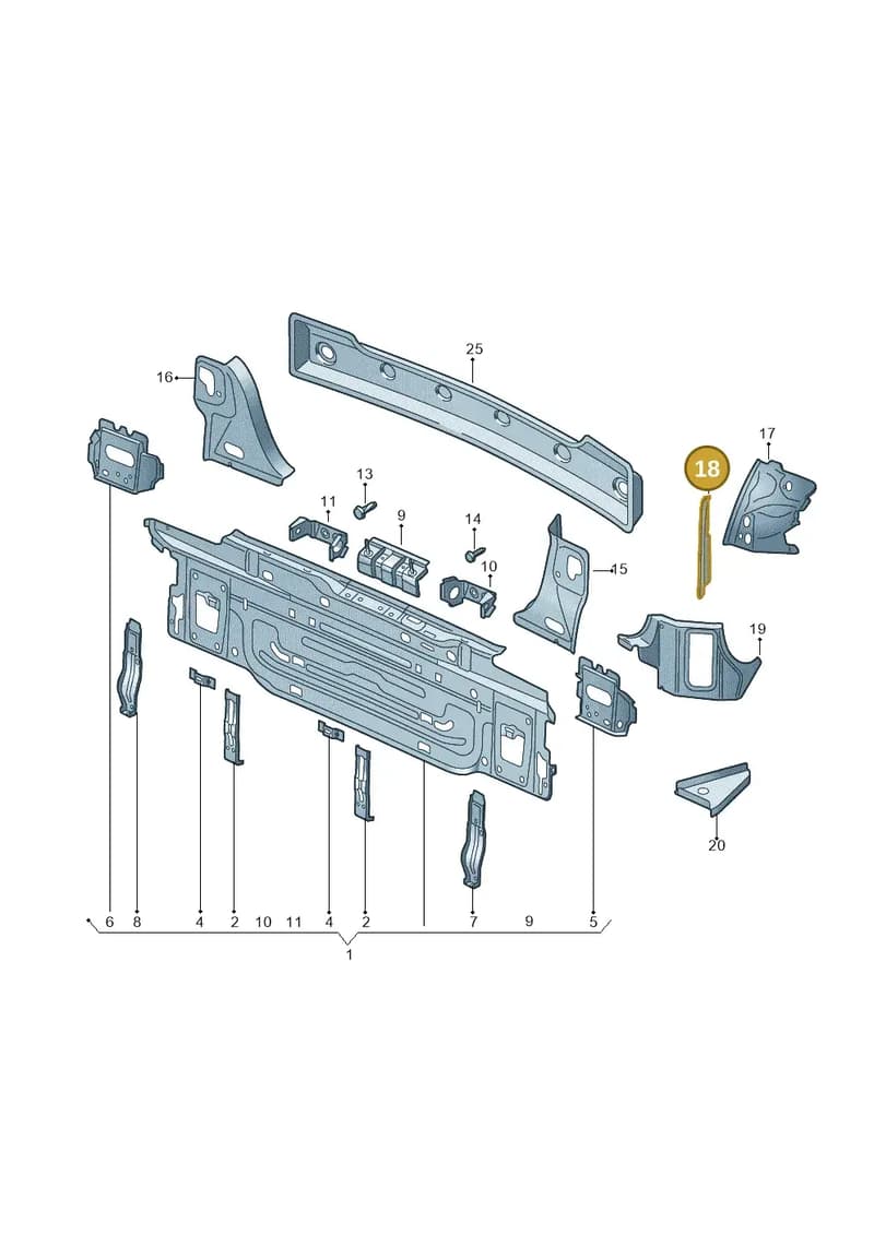 510814305 — Volkswagen Golf Sportsvan 1.6 (2014-2020) diagram 780813000, position 18