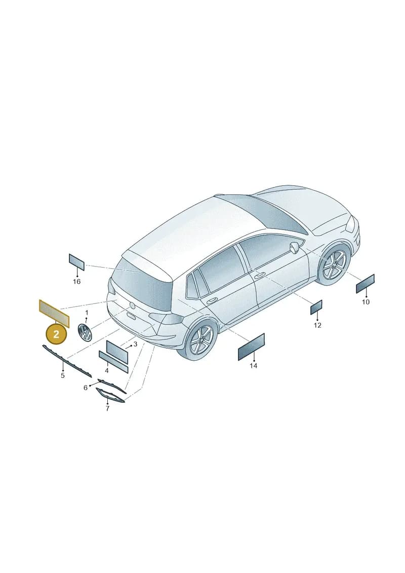 510853687E2ZZ — Volkswagen Golf Sportsvan (2014-2020) diagram 780853500, position 2