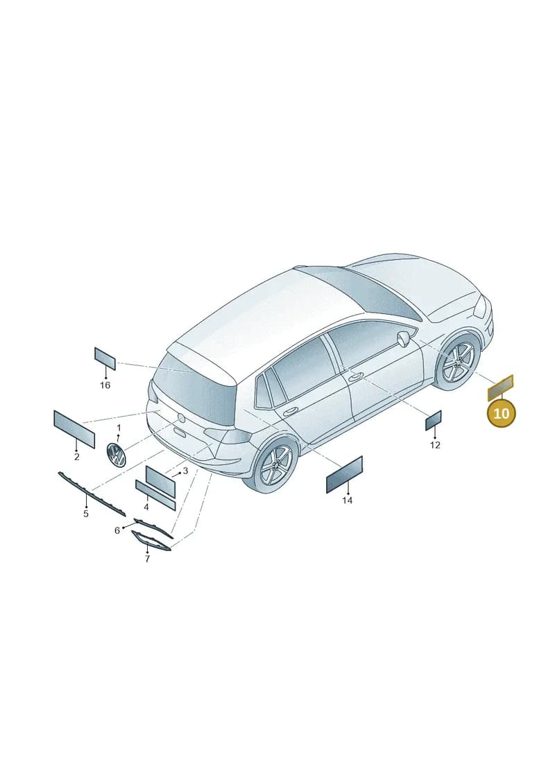 510853688EFOD — Volkswagen Golf Sportsvan (2014-2020) diagram 780853500, position 10