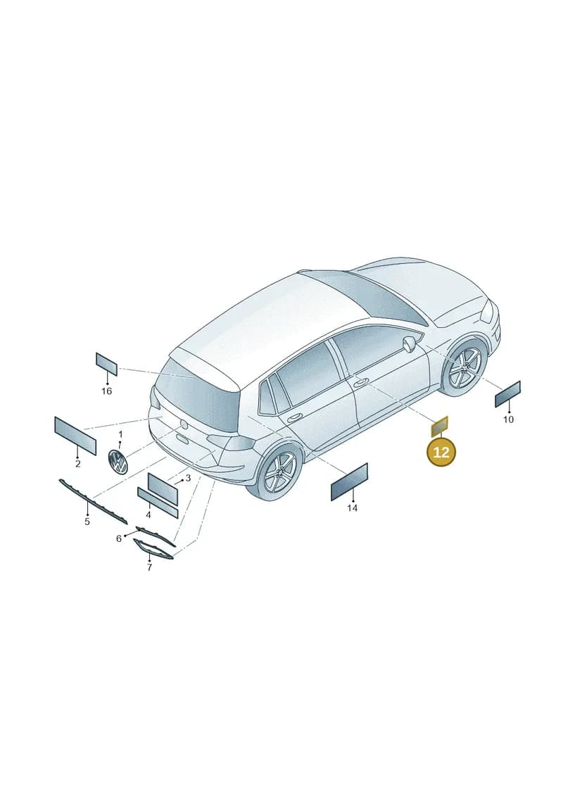 510853688MFOD — Volkswagen Golf Sportsvan (2014-2020) diagram 780853500, position 12