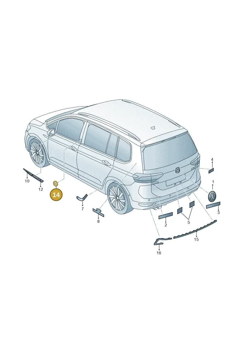 510853688MFOD — Volkswagen Touran 2,0 BlueMotion (2015-2024) diagram 869853500, position 14