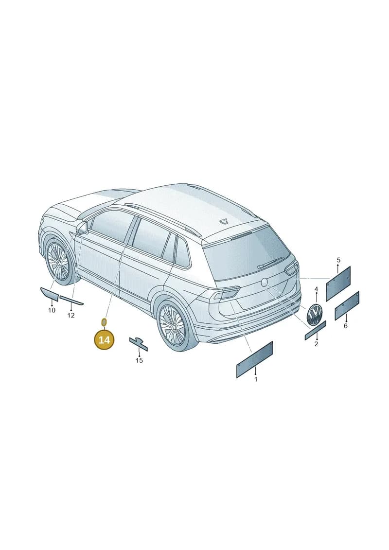 510853688NFOD — Volkswagen Tiguan (2016-2024) diagram 884853500, position 14