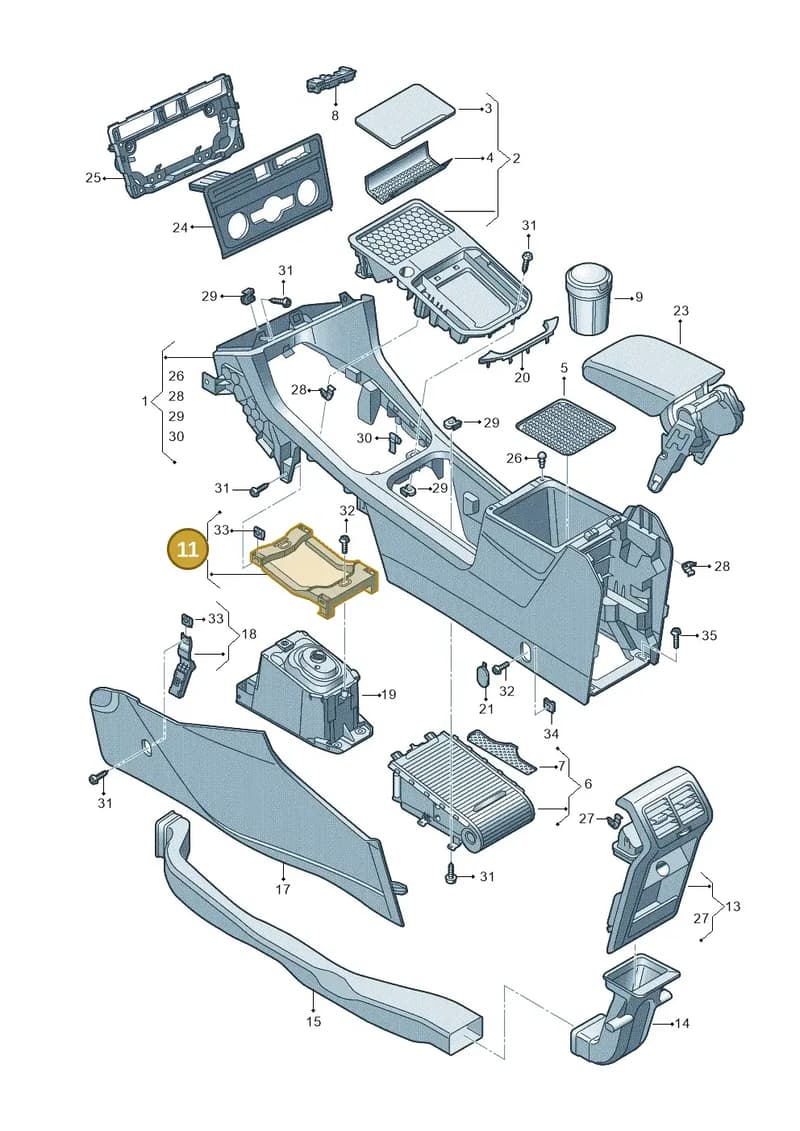 510863233 — Volkswagen Golf Sportsvan 1.6 (2014-2020) diagram 780863050, position 11
