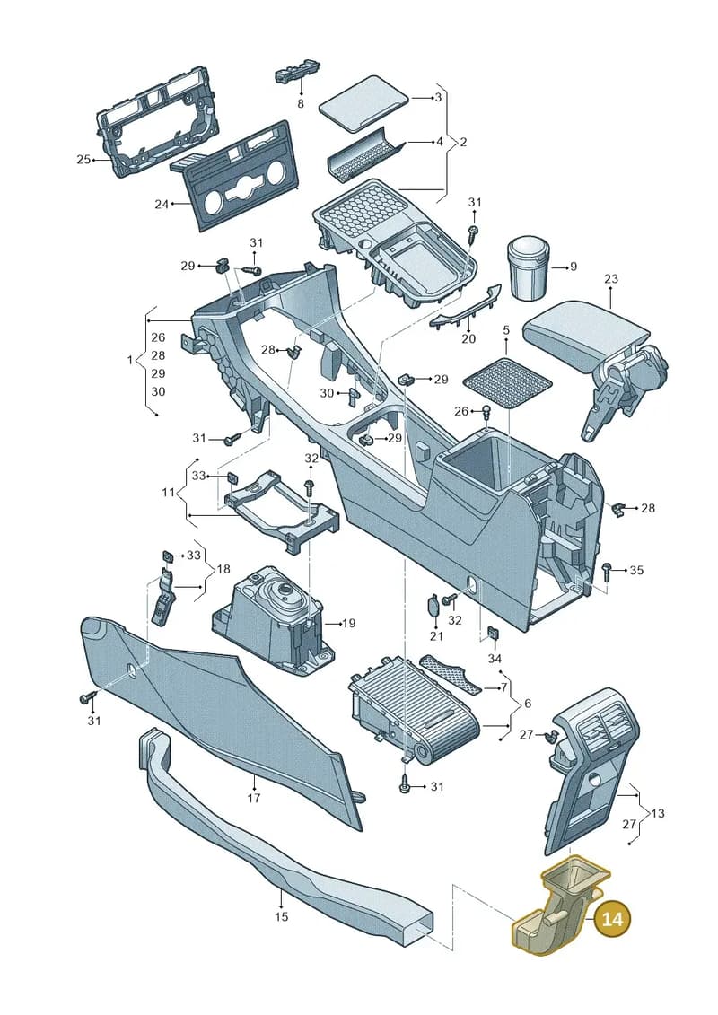 510863250 — Volkswagen Golf Sportsvan 1.6 (2014-2020) diagram 780863050, position 14